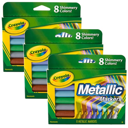 Crayola&#xAE; Metallic Markers, 3 Packs of 8